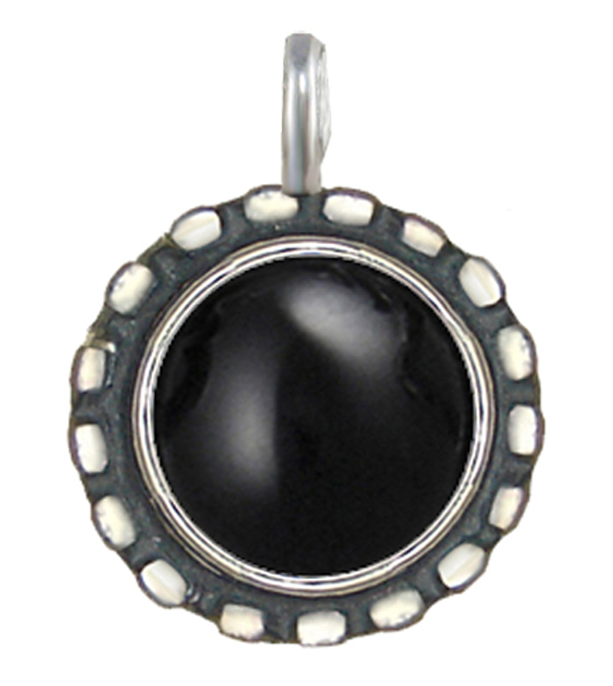 Sterling Silver Little Black Onyx Pendant Necklace